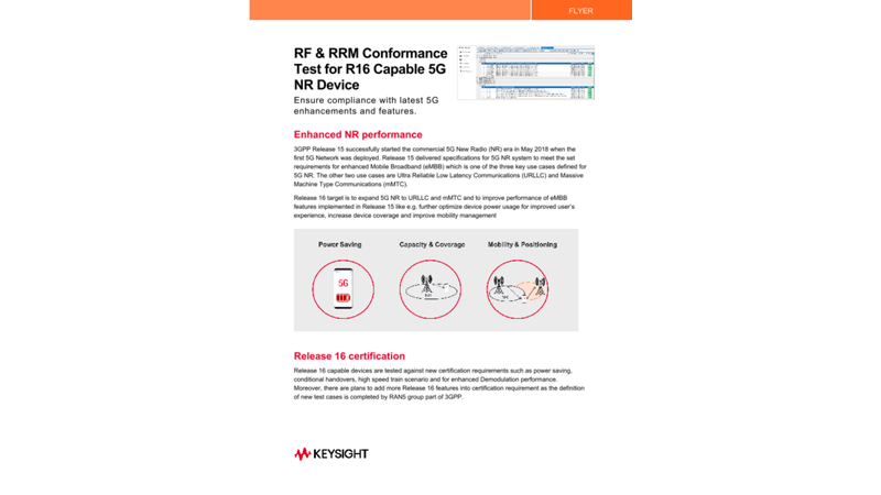 RF & RRM Conformance Test for R16 Capable 5G NR Device